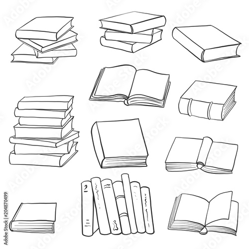 vector set of drawing books photo