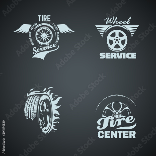 Set of logo for tire services