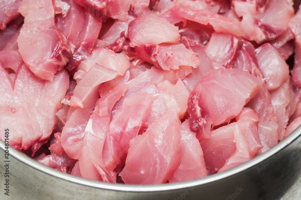 The cut fresh fish before preparation The cut fresh fish before preparation