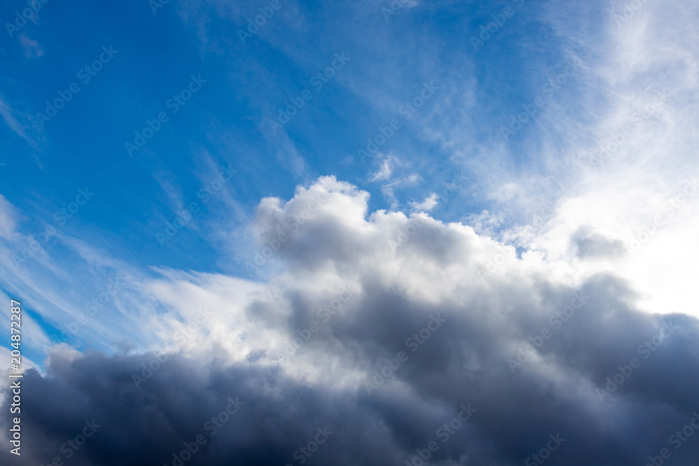 Scenery with dramatic clouds and sky