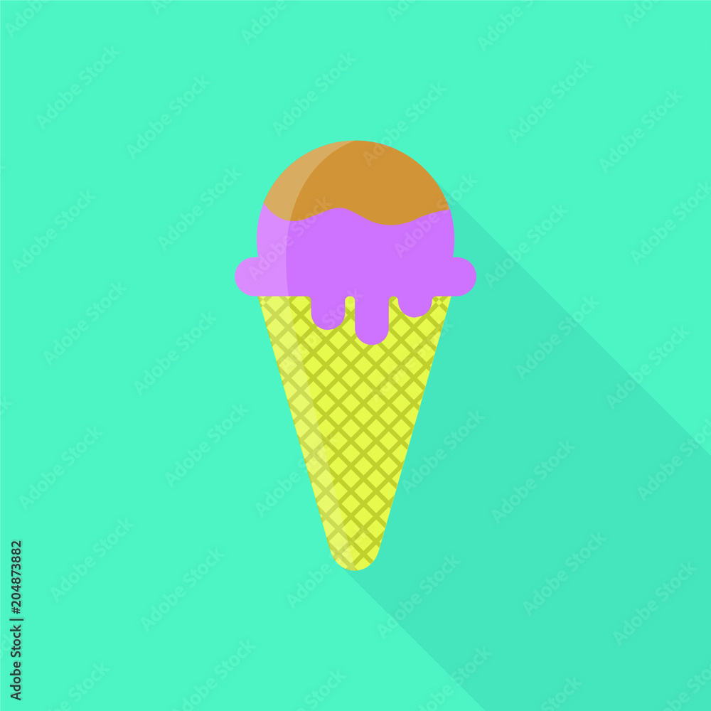 Flat icon of ice cream. Vector illustration. Flat icon of ice cream. Vector illustration.