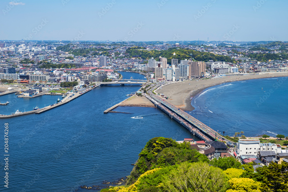 江の島から片瀬江ノ島駅方面の眺望