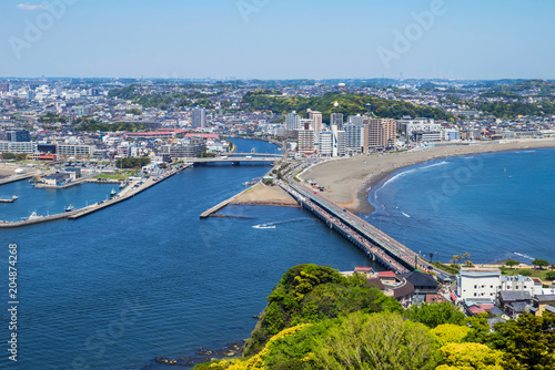 江の島から片瀬江ノ島駅方面の眺望