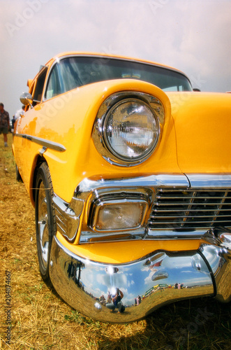 car yellow amber vintag retro automobile
