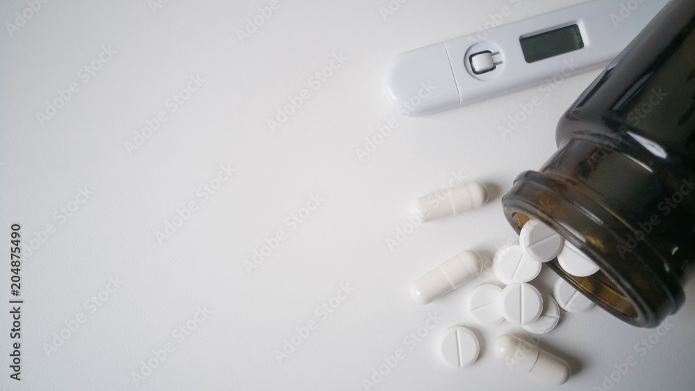 medicine close up image on white background. medicine close up image on white background.
