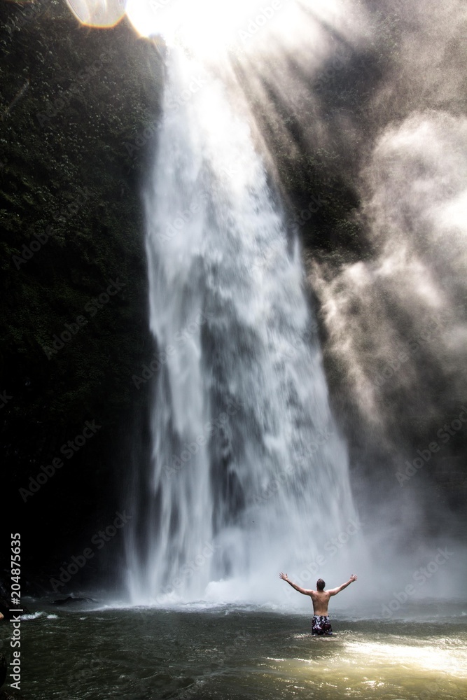 Empty NungNung Waterfall in central Bali just for us