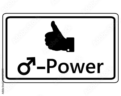 Schild Daumen hoch  für Männer Power