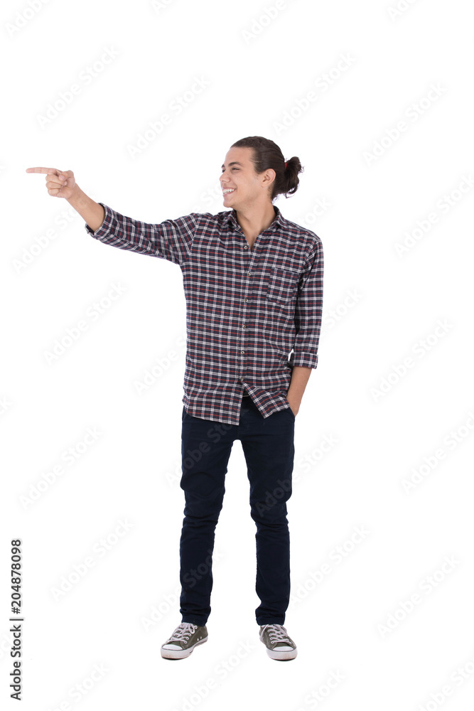 Man pointing with his finger Man pointing with his finger