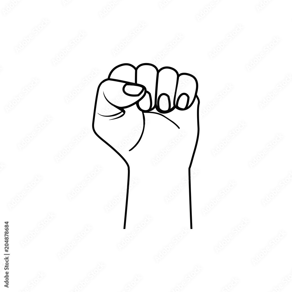 hand clenched outline vector hand clenched outline vector