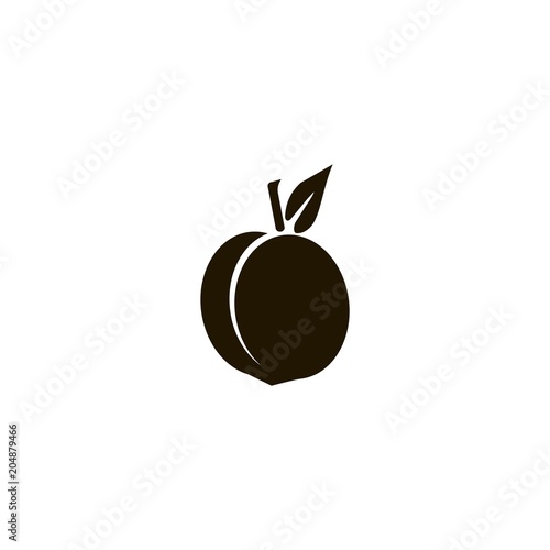 Peach icon. flat design