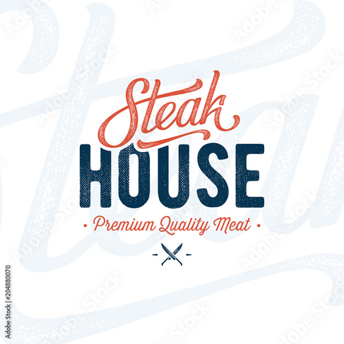 Steak house blue white