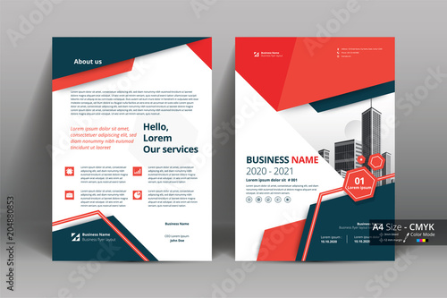 Abstract vector modern flyers brochure / annual report /design templates / stationery with red and gray geometric background in size a4