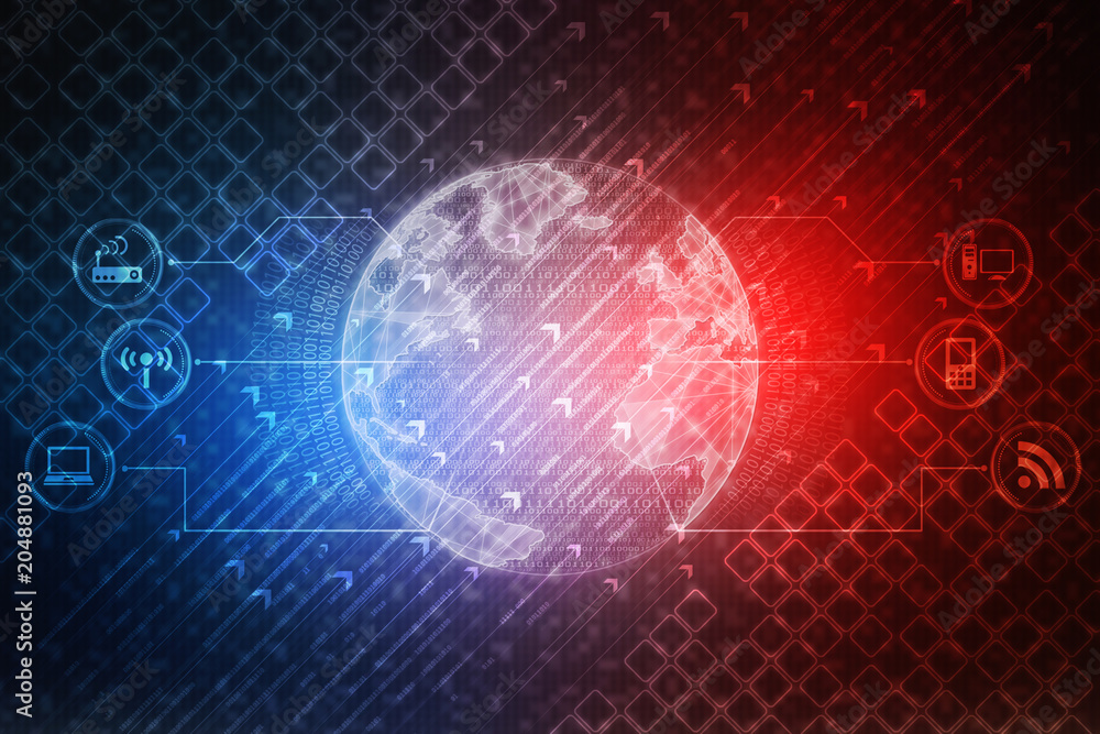 Fototapeta premium 2d illustration technology background