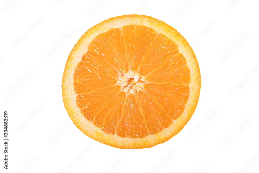 slice of orange isolated on white background. slice of orange isolated on white background.