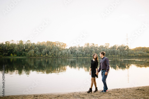 Beautiful couple at sunset