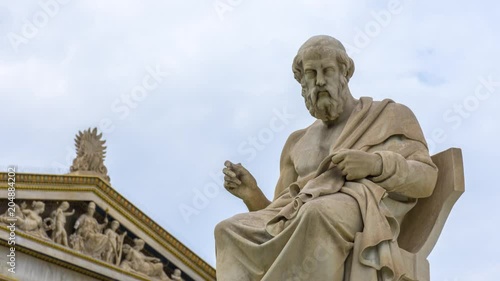 Marble Statue of the Great Greek Philosopher Plato, Greece