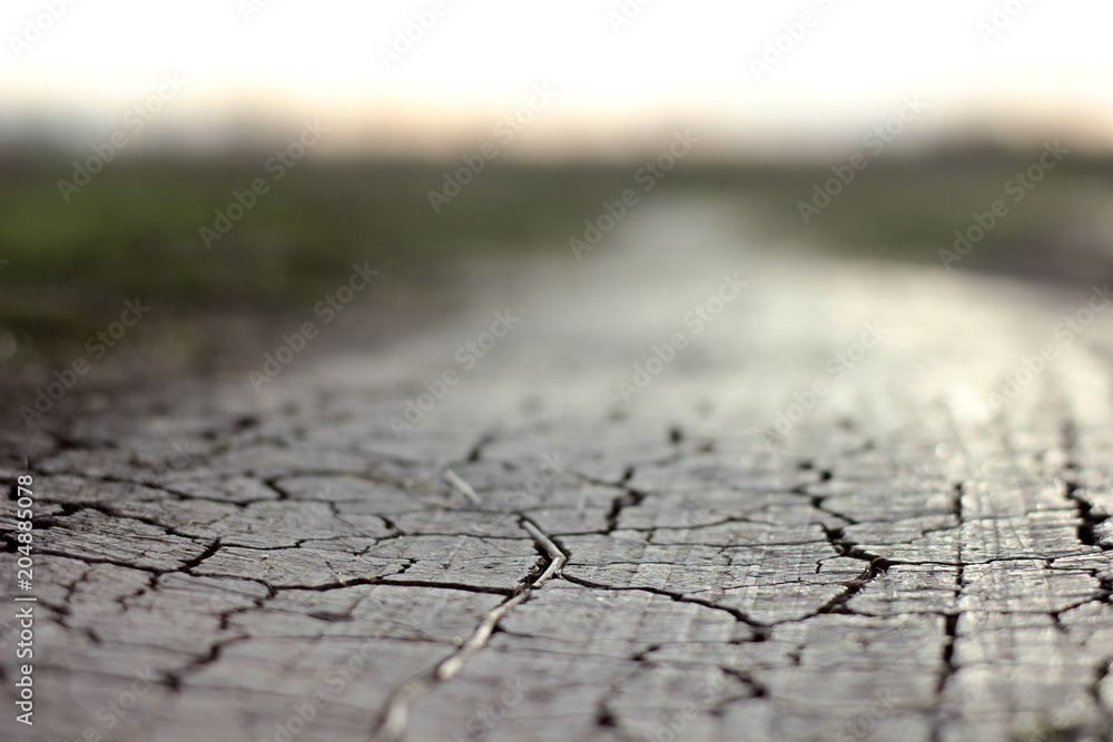 Obraz premium dried cracked ground on a dirt road