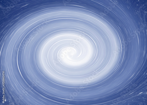 Abstract blue background consisting of moving stars in a circle to the center.