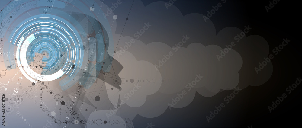 Obraz premium Artificial intelligence. Technology web background. Virtual concept