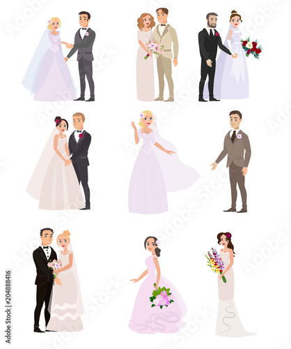 One of the most happy days in your life. A young couple before a registry office becomes a husband and wife