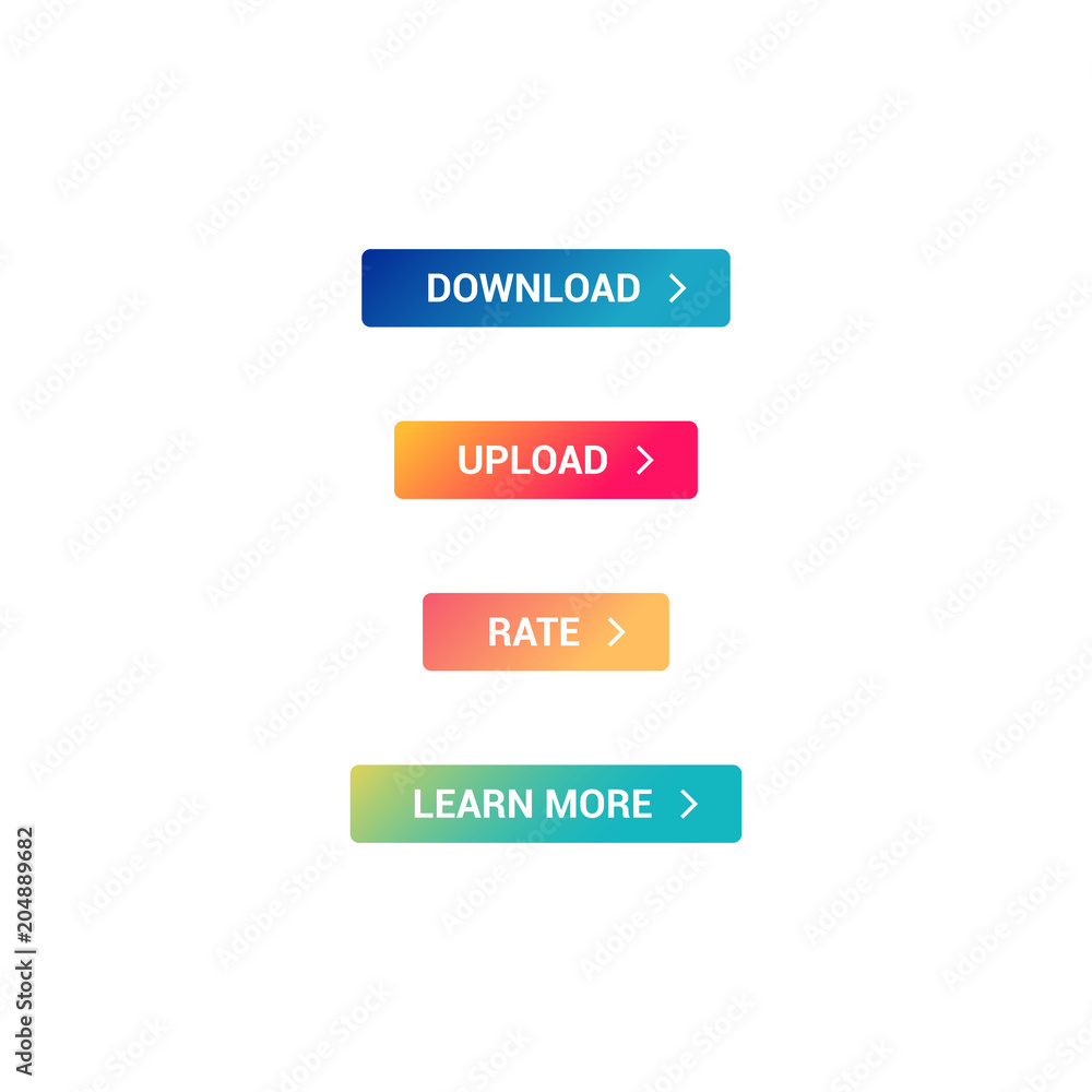 Download, Upload, Rate & Learn More Web Button Set Download, Upload, Rate & Learn More Web Button Set