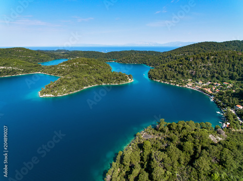 Fototapeta Naklejka Na Ścianę i Meble -  Awesome aerial view at Mljet island in Croatia