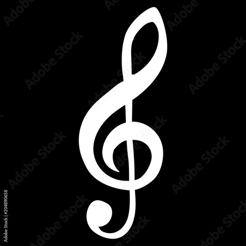 White Clef Musical Note photo