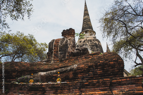 The ruined Buddha Old Town, Ayutthaya Province,Thailand.