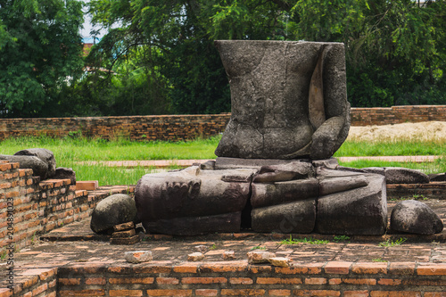 The ruined Buddha Old Town, Ayutthaya Province,Thailand.