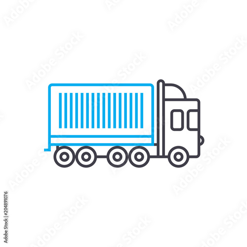 Container shipping vector thin line stroke icon. Container shipping outline illustration, linear sign, symbol isolated concept.