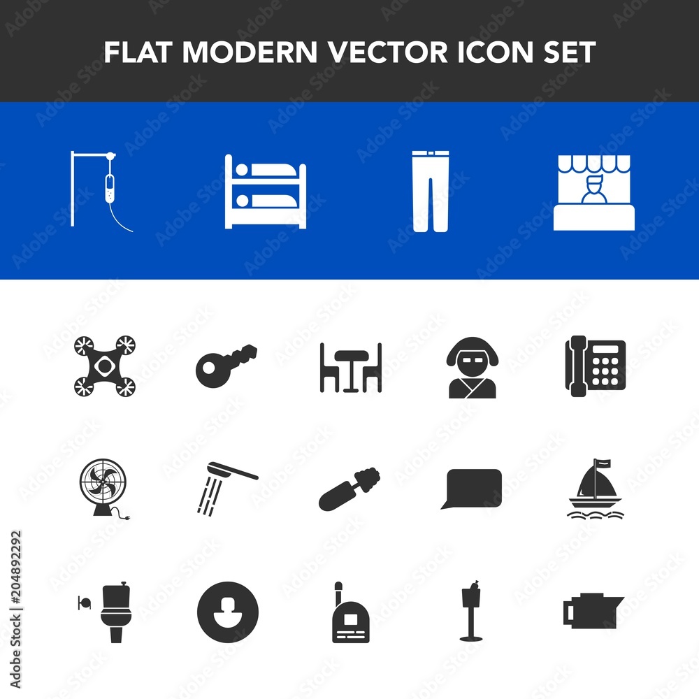 Modern, simple vector icon set with caffeine, japan, wine, key, geisha, fashion, kimono, communication, camera, market, hotel, fan, coffee, drone, black, mascara, hygiene, espresso, food, chair icons