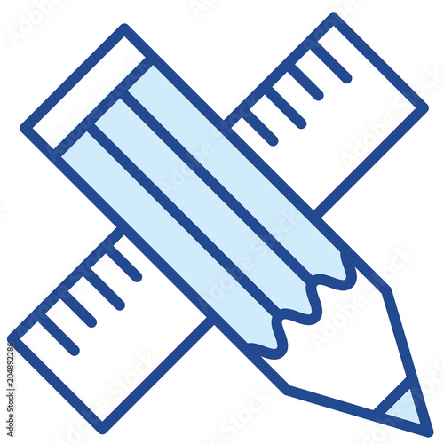 Bleistif und Lineal Vector Icon Illustration