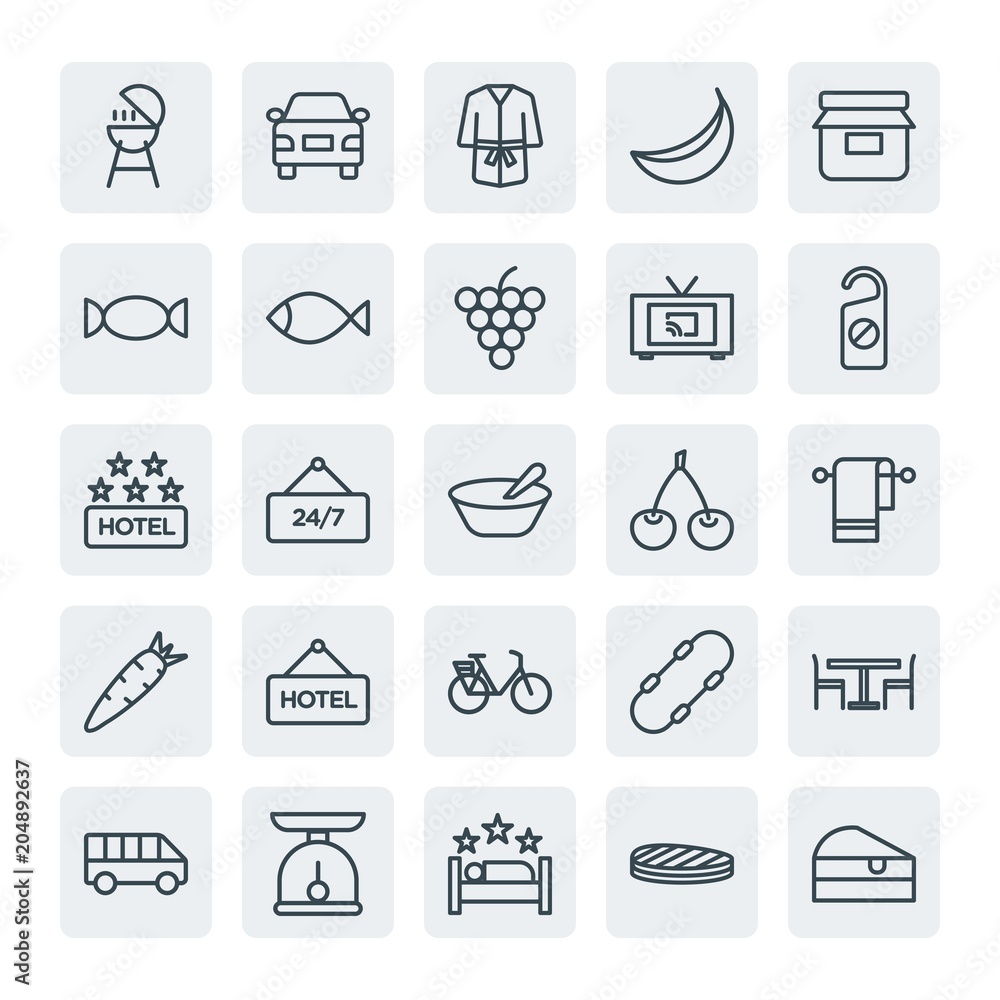 Moder Simple Set of transports, food, hotel Vector outline Icons. Contains such Icons as car, vehicle, meat, skater, kitchen, three and more on white background. Fully Editable. Pixel Perfect. Moder Simple Set of transports, food, hotel Vector outline Icons. Contains such Icons as car, vehicle, meat, skater, kitchen, three and more on white background. Fully Editable. Pixel Perfect.