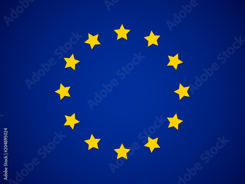 GDPR - General Data Protection Regulation. EU flag blue background. Vector illustration