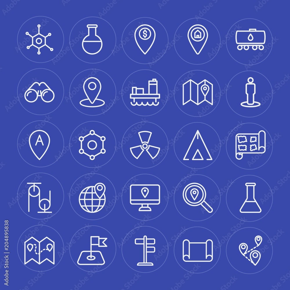 Modern Simple Set of industry, science, location Vector outline Icons. Contains such Icons as lab, destination, chemical, place, tank and more on blue background. Fully Editable. Pixel Perfect. Modern Simple Set of industry, science, location Vector outline Icons. Contains such Icons as lab, destination, chemical, place, tank and more on blue background. Fully Editable. Pixel Perfect.
