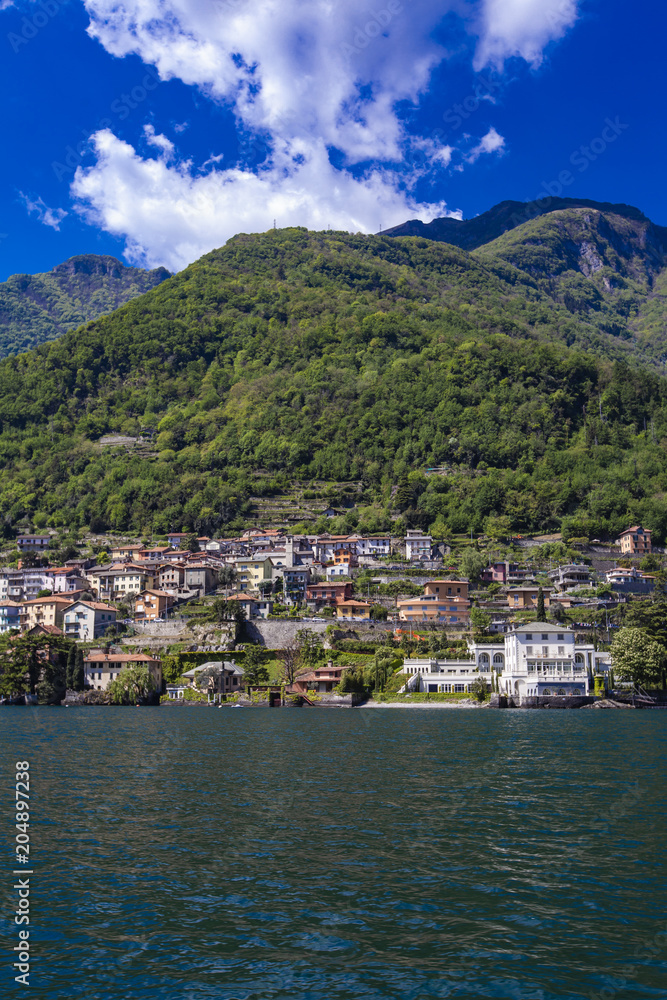 Town Torriggia on Como Lake in Italy