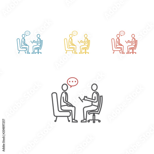 Psychologist, consultant vector line icon