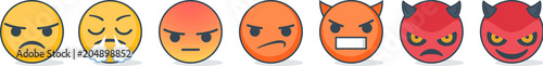 Set of emoticons with different emotions