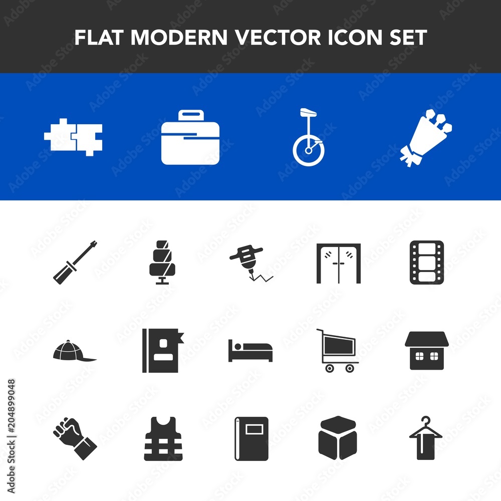 Modern, simple vector icon set with hotel, movie, repair, cap, flower, bed, door, work, glass, bag, machine, cake, sweet, video, directory, hand, phone, book, bike, handle, bouquet, screwdriver icons Modern, simple vector icon set with hotel, movie, repair, cap, flower, bed, door, work, glass, bag, machine, cake, sweet, video, directory, hand, phone, book, bike, handle, bouquet, screwdriver icons