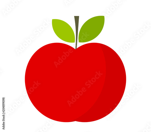 Red apple, flat design icon