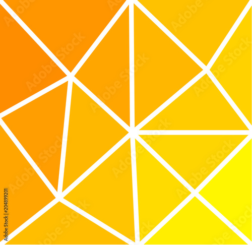 Yellow and orange triangles sunny background.
