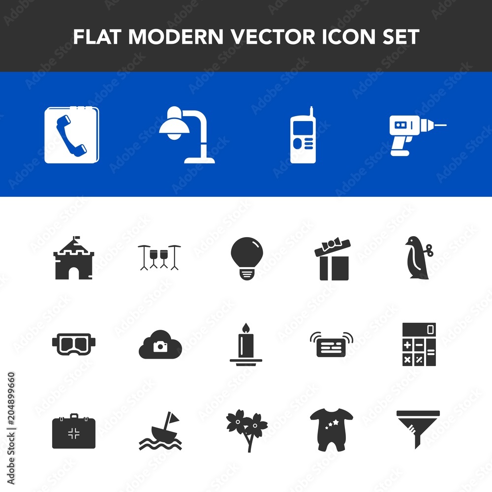 Modern, simple vector icon set with candle, work, gift, decoration, machine, mobile, animal, castle, idea, baby, phone, internet, flame, light, book, medieval, celebration, penguin, water, sign icons Modern, simple vector icon set with candle, work, gift, decoration, machine, mobile, animal, castle, idea, baby, phone, internet, flame, light, book, medieval, celebration, penguin, water, sign icons