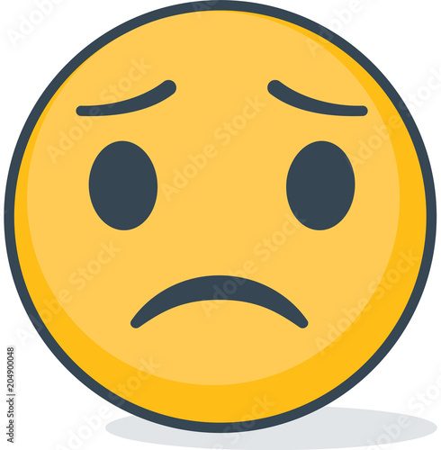Isolated sad emoticon. Isolated emoticon.
