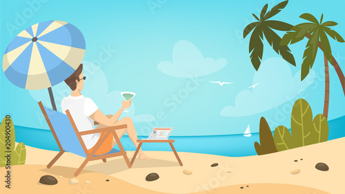 Man on the beach.