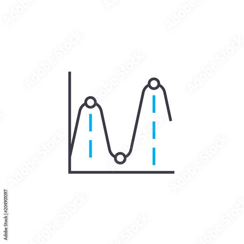 Extremums of the function vector thin line stroke icon. Extremums of the function outline illustration, linear sign, symbol isolated concept.