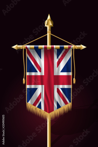 Flag of United Kingdom. Festive Vertical Banner. Wall Hangings