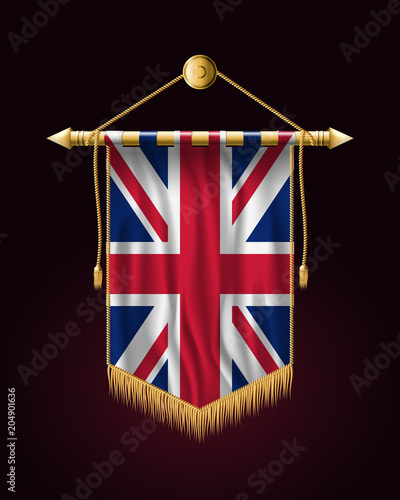 Flag of United Kingdom. Festive Vertical Banner. Wall Hangings