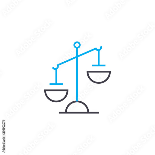 Imbalance vector thin line stroke icon. Imbalance outline illustration, linear sign, symbol isolated concept.