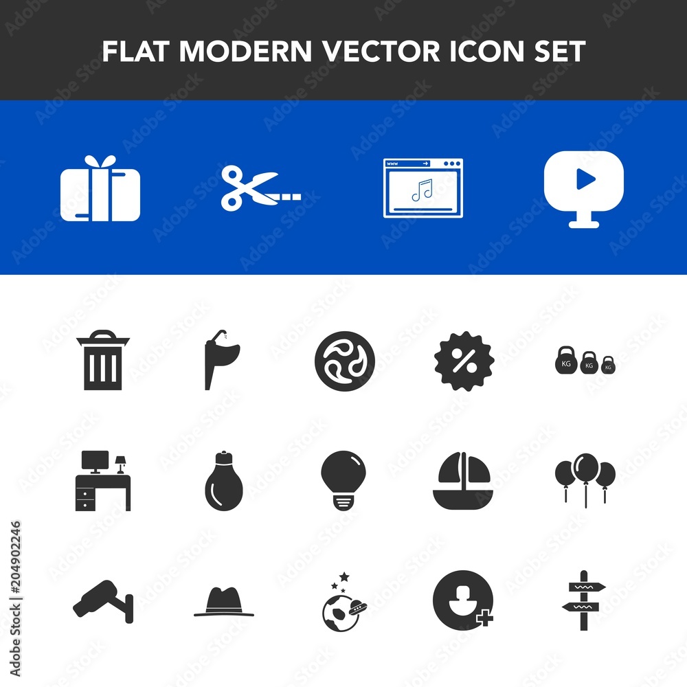 Modern, simple vector icon set with bulb, price, garbage, add, gift, celebration, holiday, mon, japanese, faucet, work, account, box, present, space, arrow, desk, music, energy, sink, tool, sign icons Modern, simple vector icon set with bulb, price, garbage, add, gift, celebration, holiday, mon, japanese, faucet, work, account, box, present, space, arrow, desk, music, energy, sink, tool, sign icons