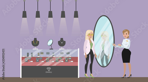Jewelry store interior.